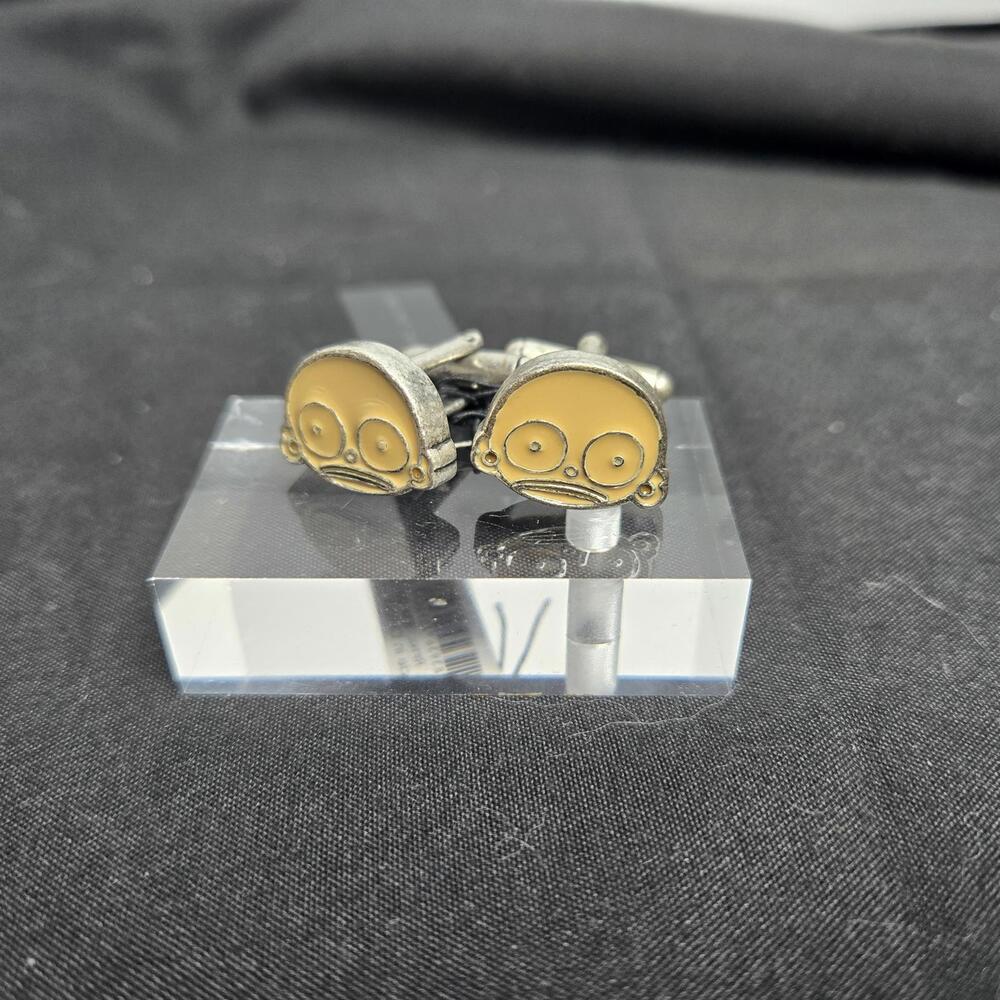 Marc By Marc Jacobs Cufflinks Cartoon Character Mr Marc Oxidized Whimsy Unique